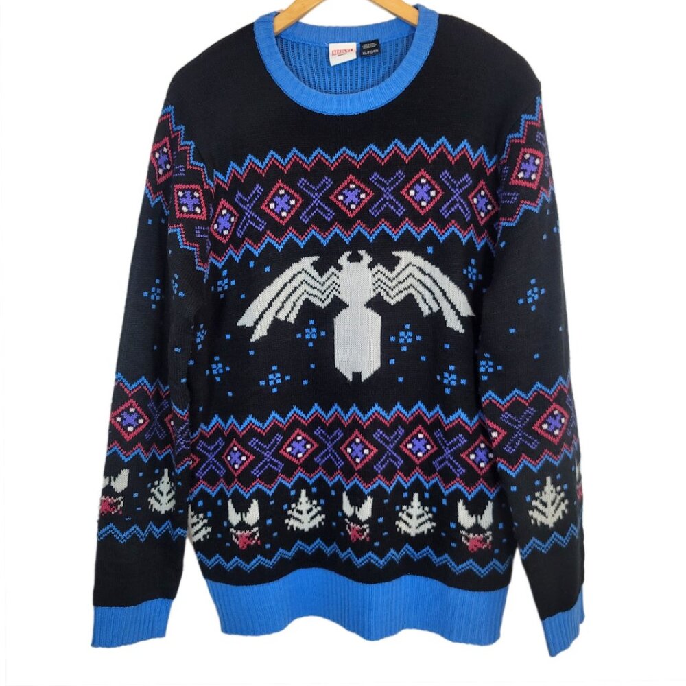 Marvel Venom Symbol Officially Licensed Adult Holiday Ugly Christmas Swe…